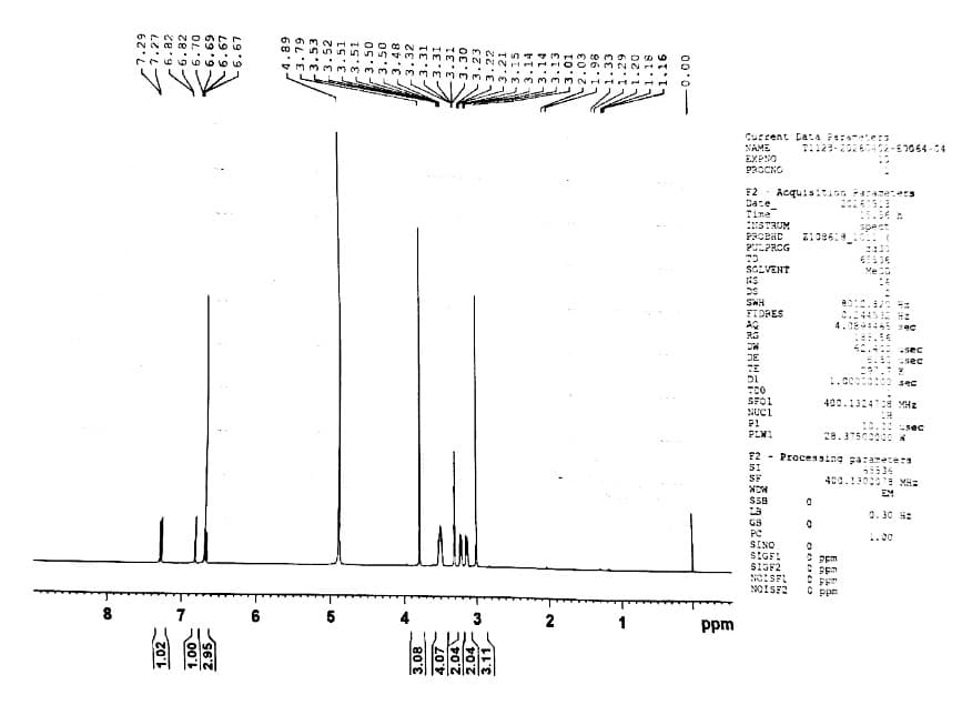 Proton NMR spectrum, sample T1123-20260402-50064-04
